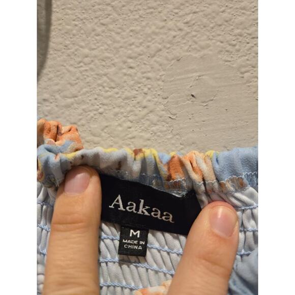 Aakaa Women's Floral Maxi Dress M Off Shoulder Casual Resort Bloomcore - Picture 6 of 9